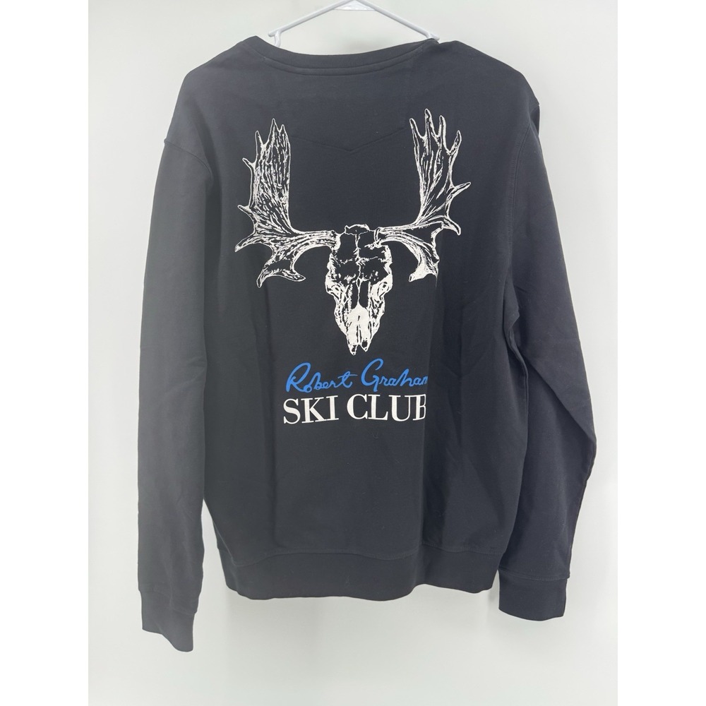 $158 Robert Graham XL SKI CLUB Moose Skull Pullover Sweatshirt T-Shirt NWT